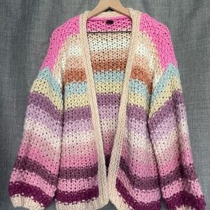 SAACHI Multicolor Striped Women's Cardigan